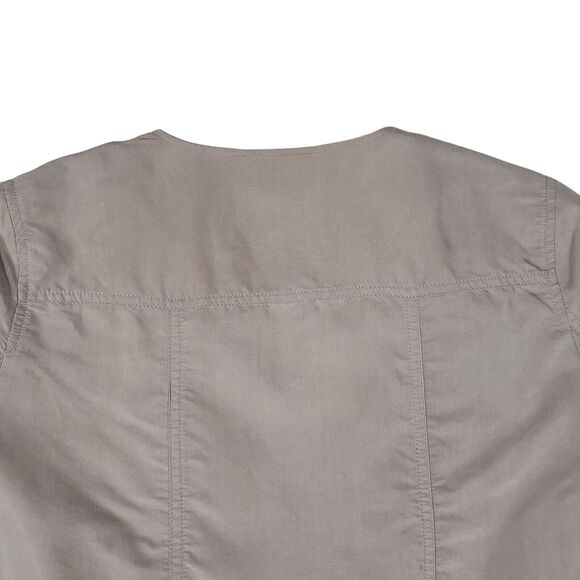 Vigoss Moto Jacket S Women Gray Double Asymmetric Zippers Pockets Lined Modal - Picture 10 of 11